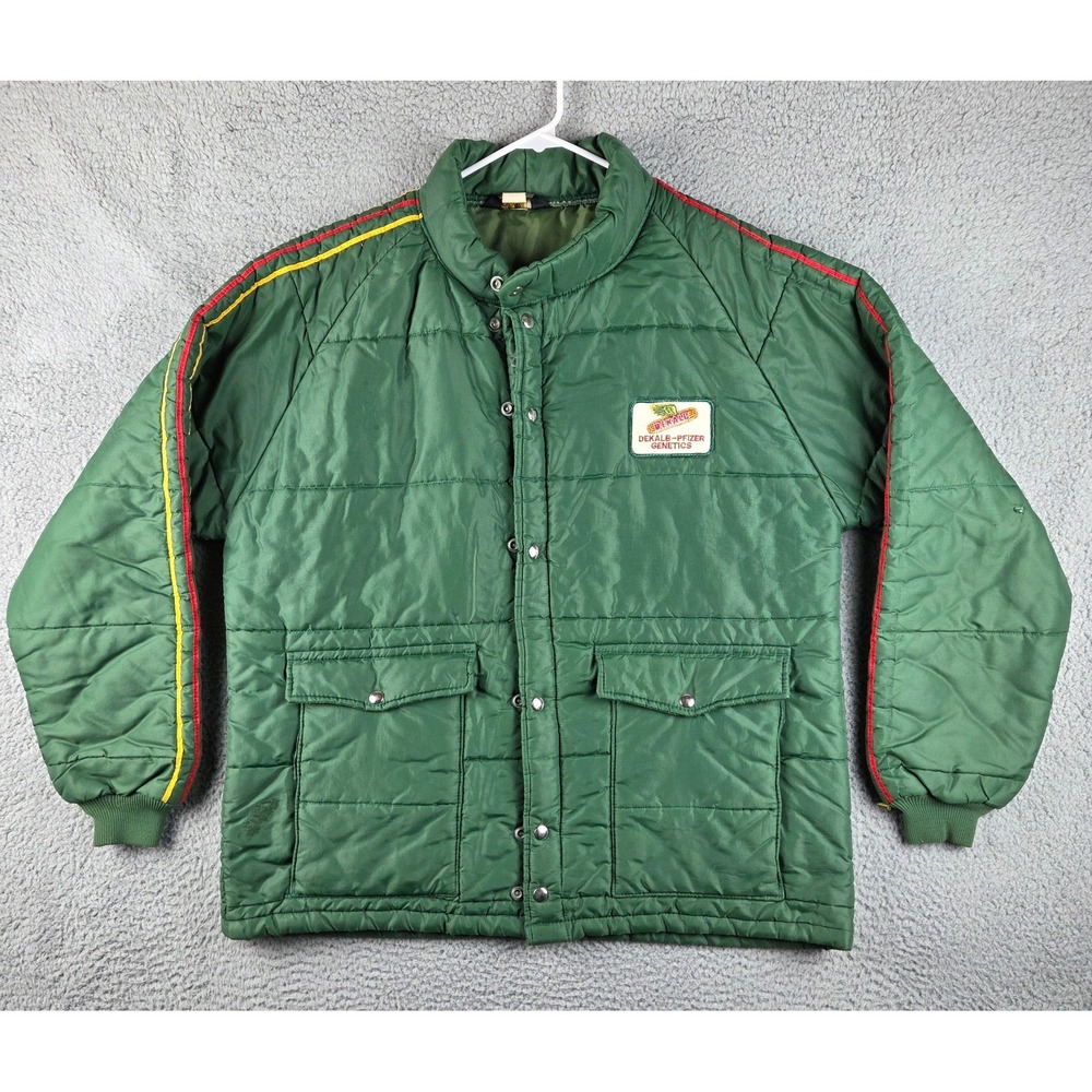 Vintage Dekalb Pfizer Genetics Jacket Mens XL‎ Green Swingster Made USA 70s